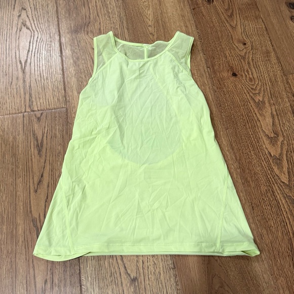 Lululemon Sculpt Tank Mesh Open Back Lime Green Yellow Size 4 - Picture 3 of 4
